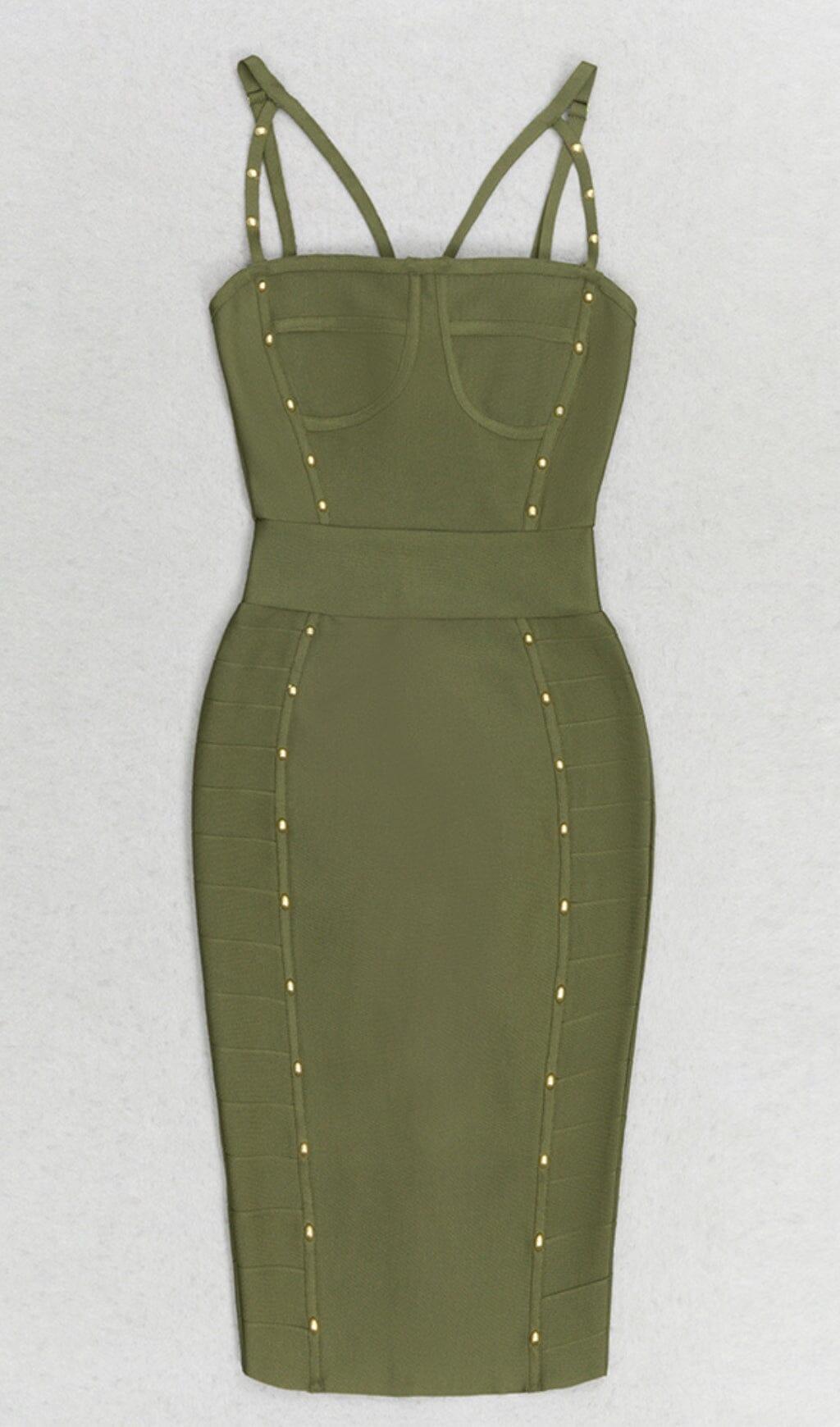 BODYCON MINI DRESS IN ARMYGREEN