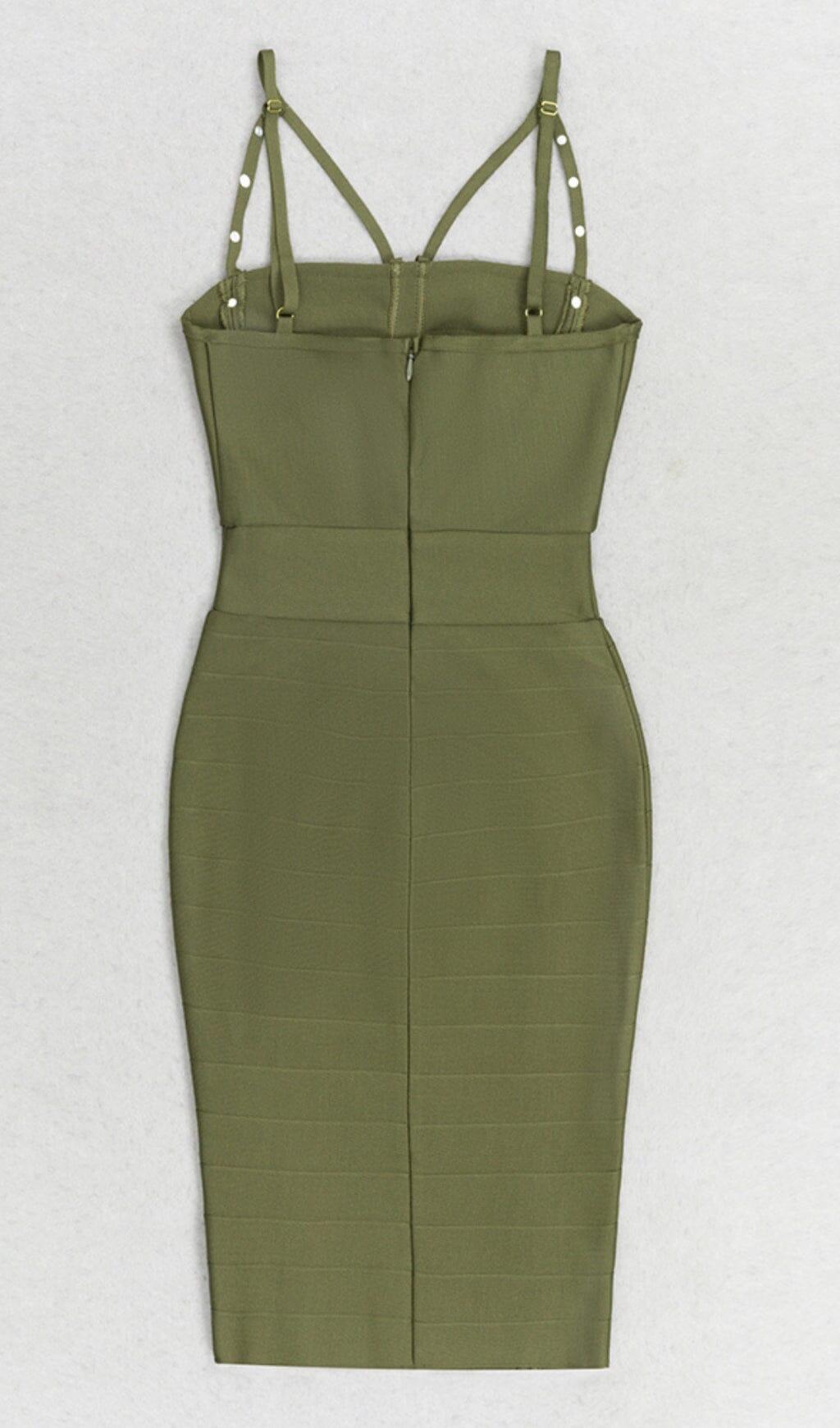 BODYCON MINI DRESS IN ARMYGREEN