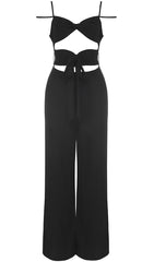 CUTOUT SLEEVELESS JUMPSUIT IN BLACK