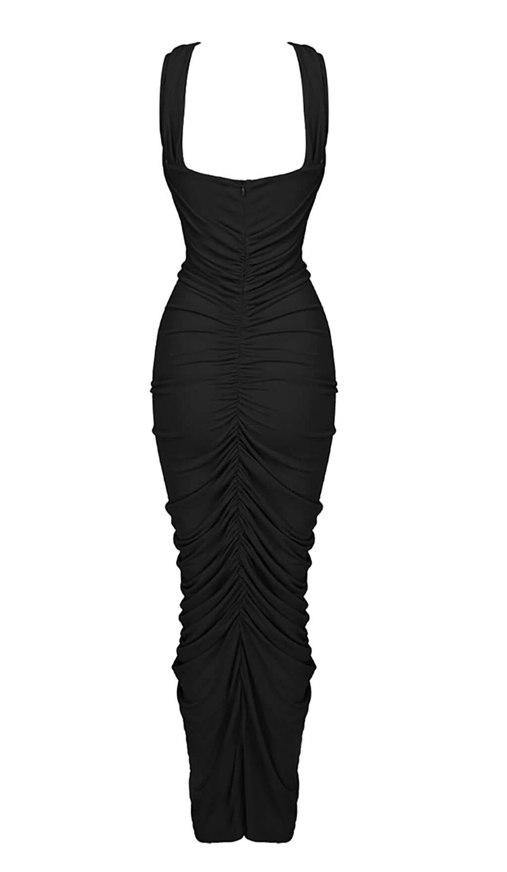 HALTER CUT OUT MAXI DRESS IN BLACK