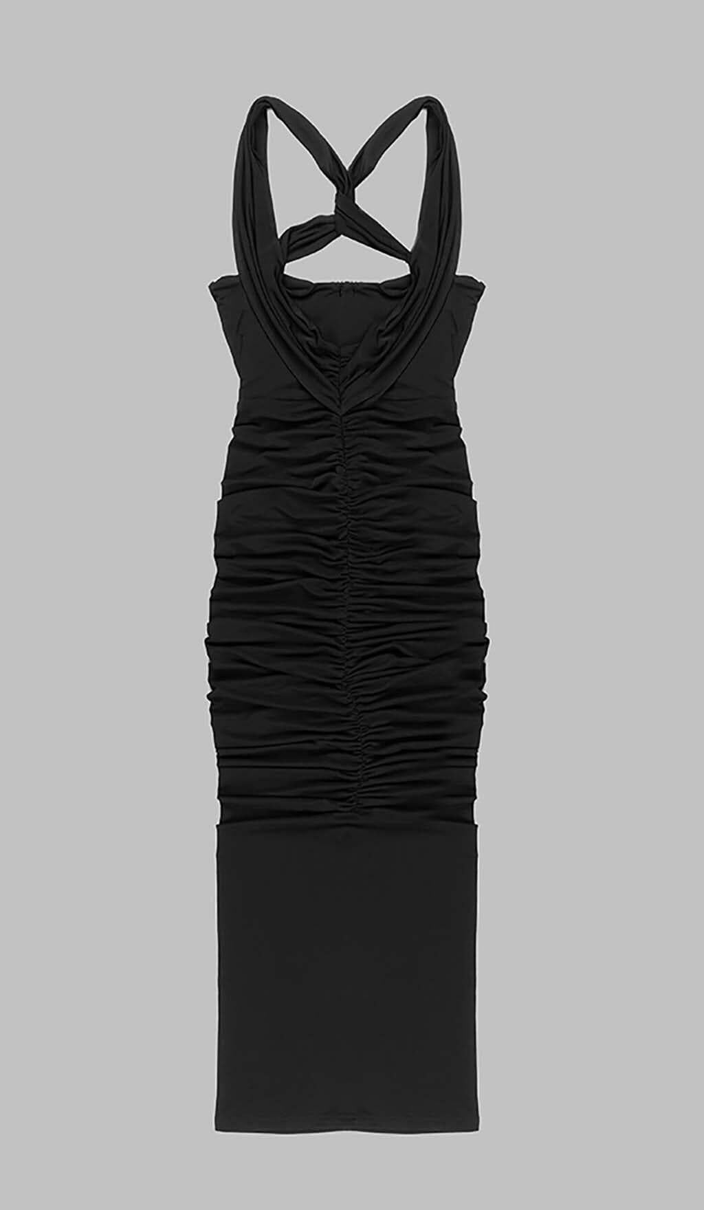 HALTER CUT OUT MAXI DRESS IN BLACK