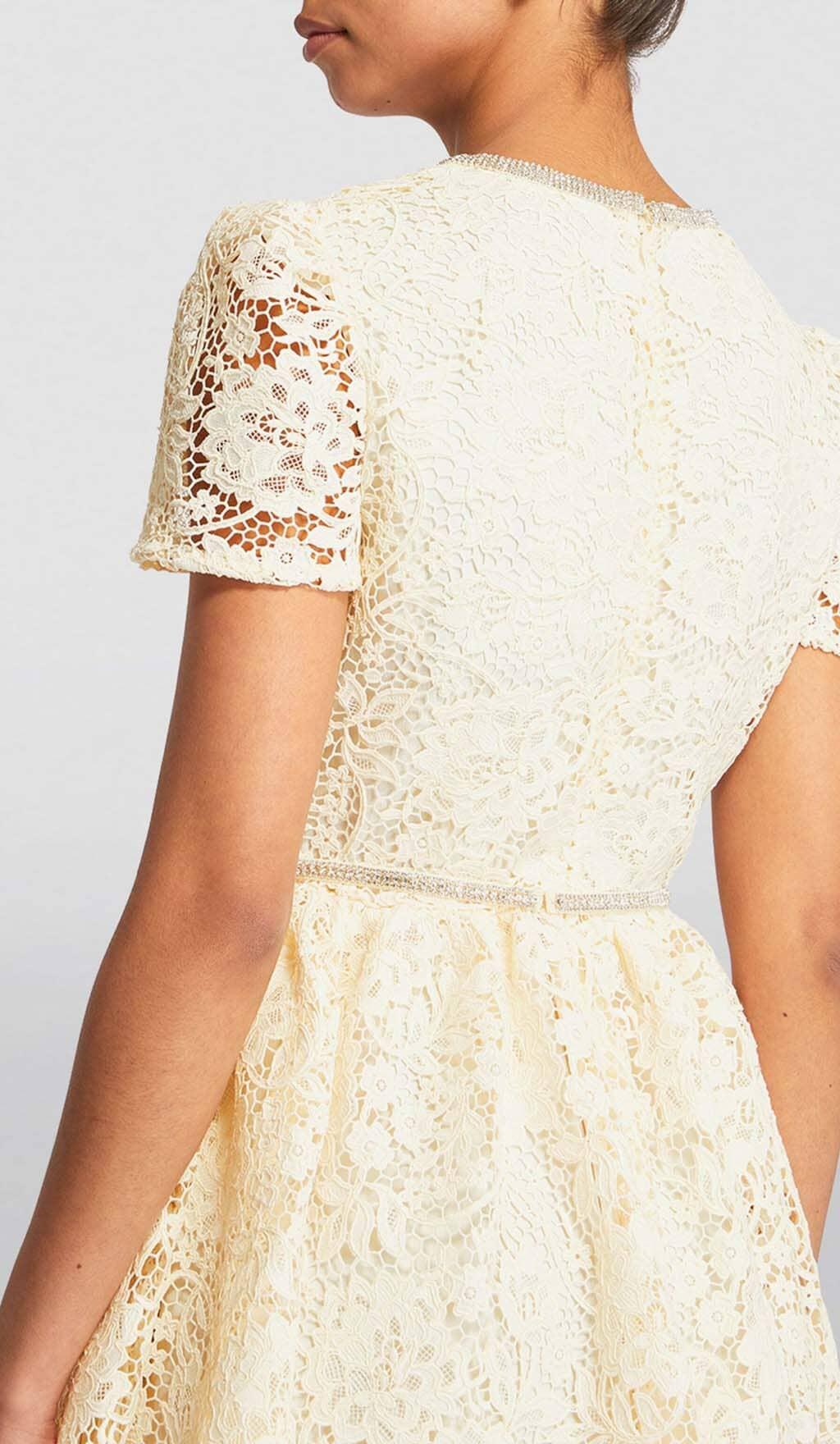 LACE BOW MINI DRESS IN WHITE