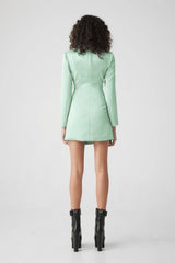 CUT OUT JACKET DRESS IN MINT GREEN