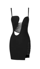 CUT OUT BANDAGE MINI DRESS IN BLACK