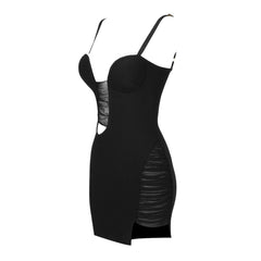 CUT OUT BANDAGE MINI DRESS IN BLACK