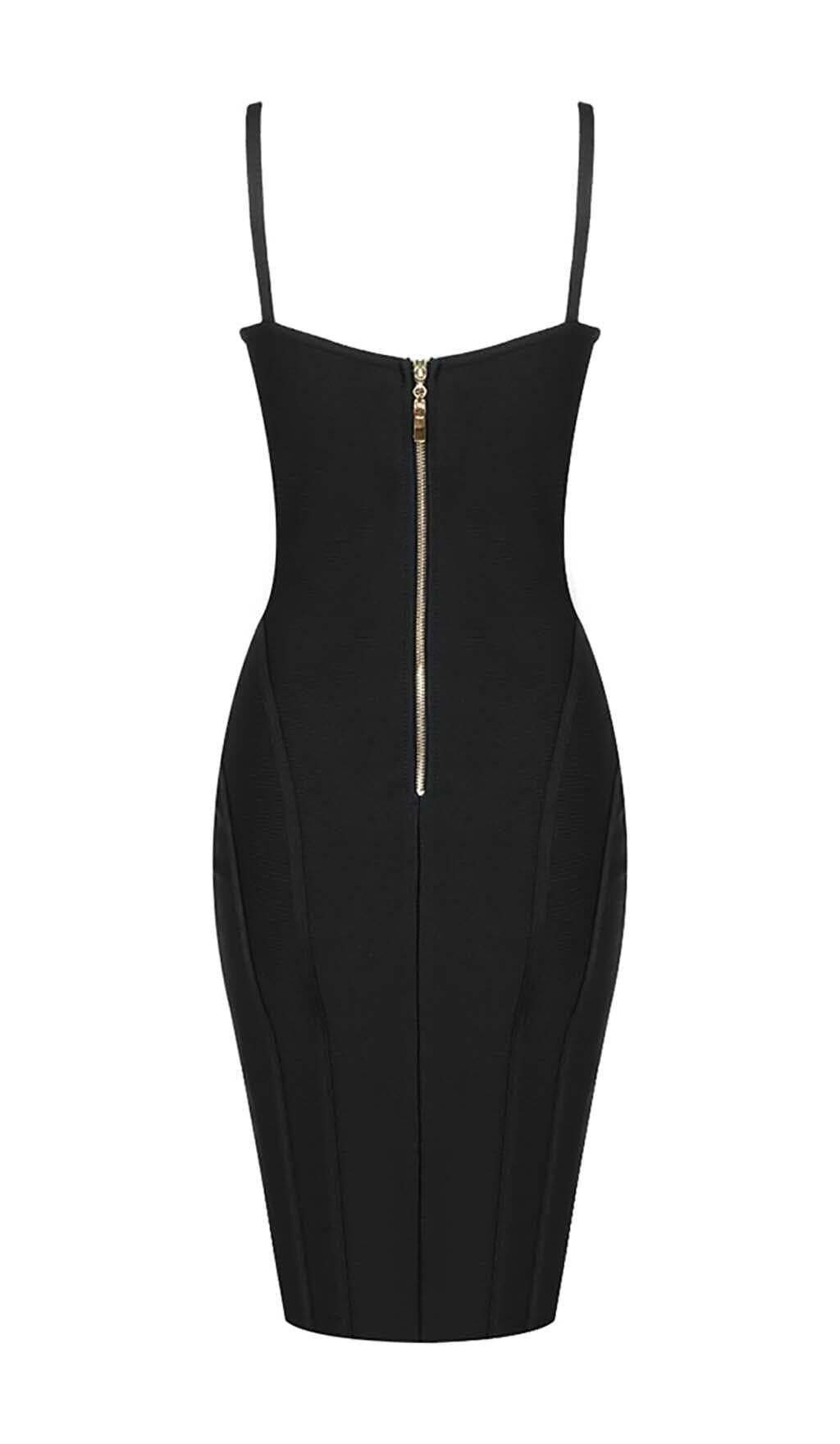 STRAPPY BANDAGE MIDI DRESS IN BLACK