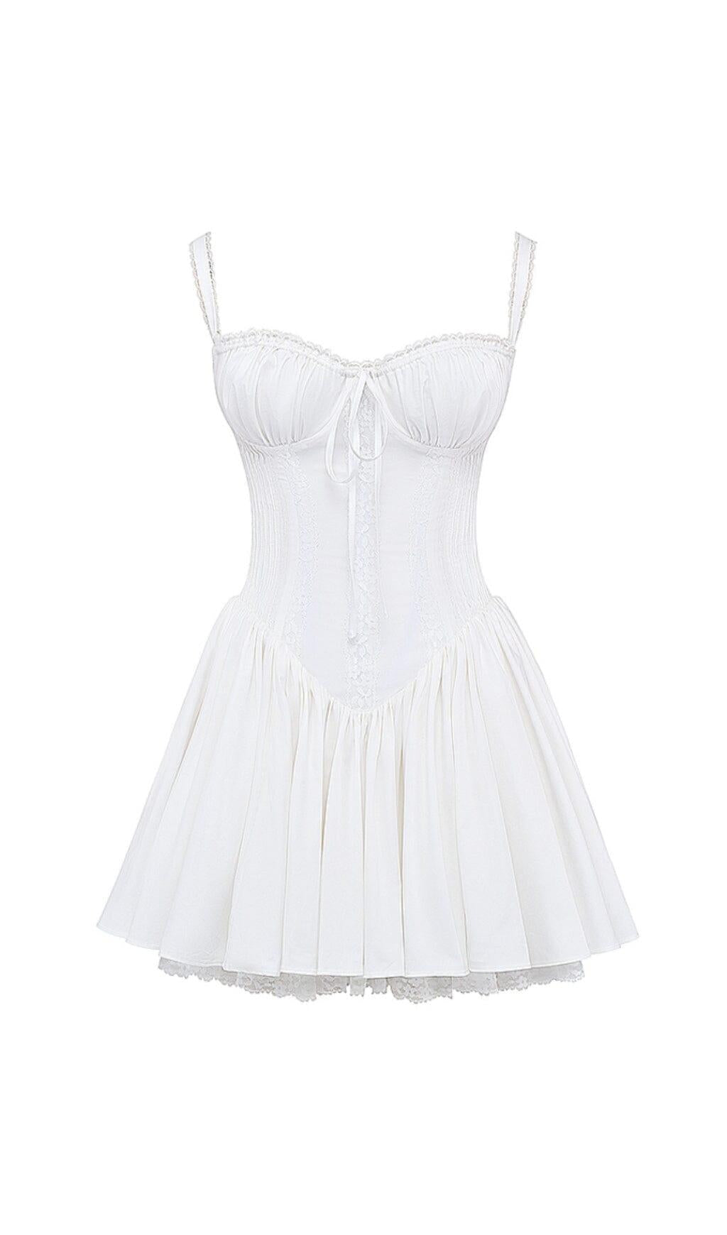 WHITE LACE CORSET MINI DRESS