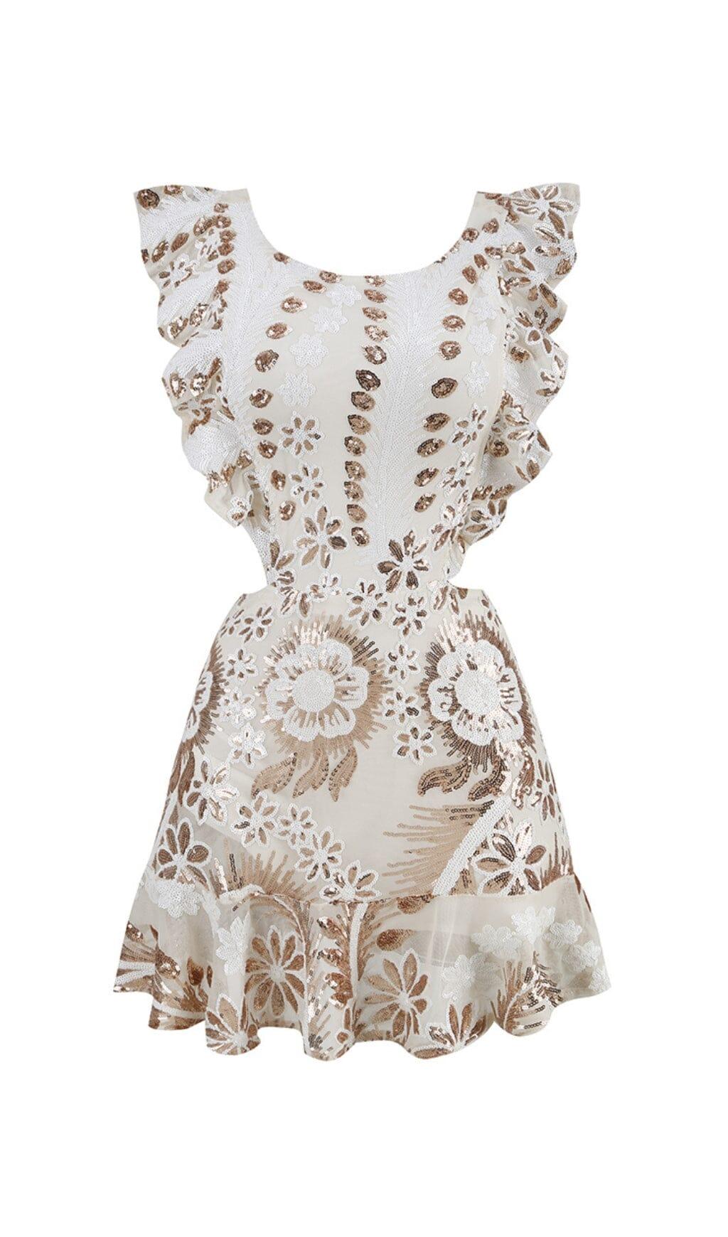 FLORAL LACE MINI DRESS IN WHITE – Ohhal