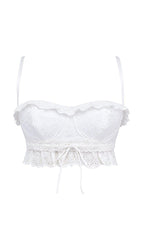 WHITE BRODERIE ANGLAIS BRALETTE TOP