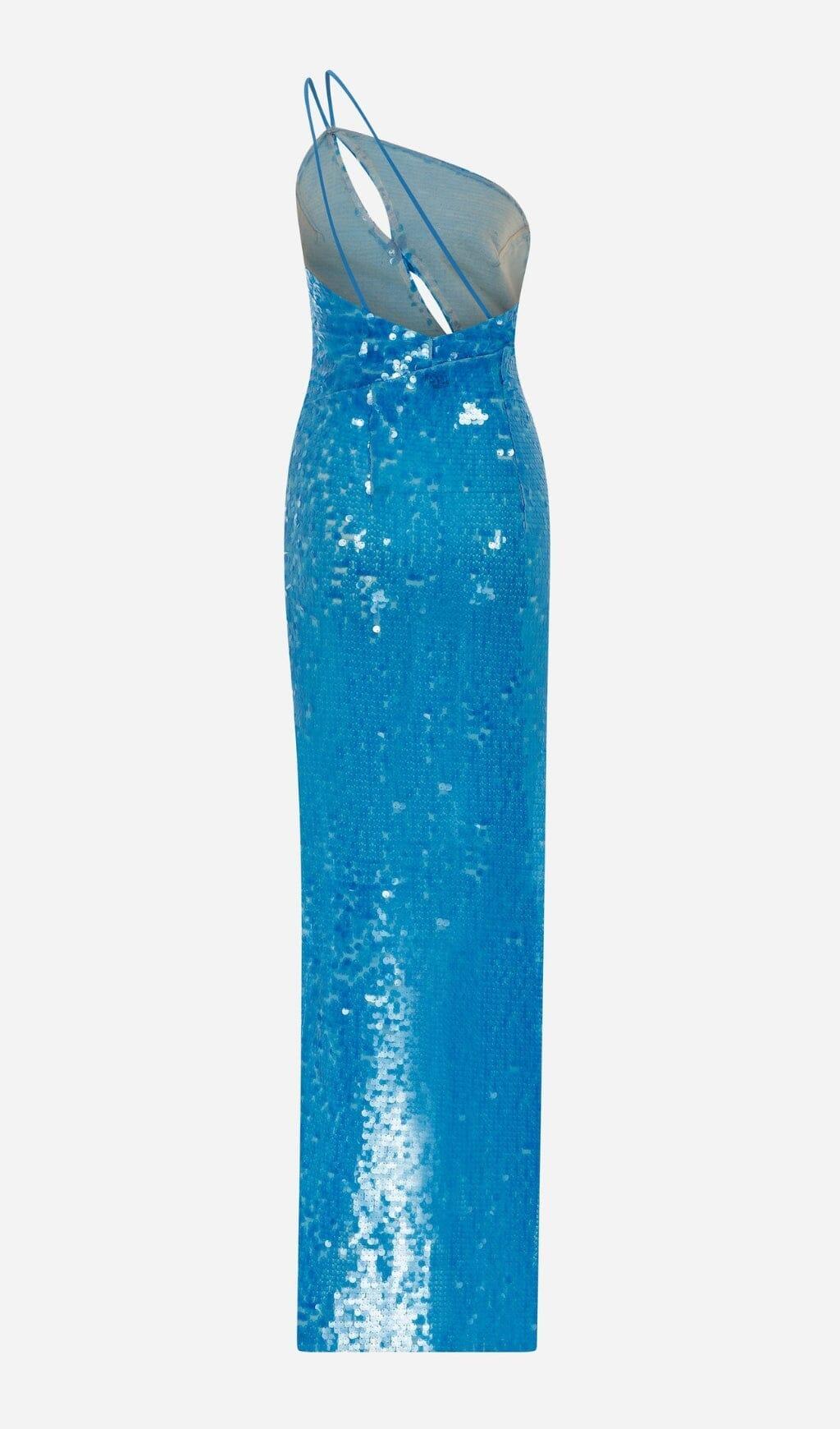 ONE SHOULDER SEQUIN MAXI DRESS