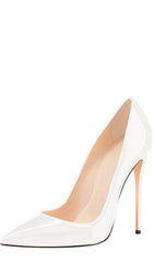 WHITE STILETTO HIGH HEELS