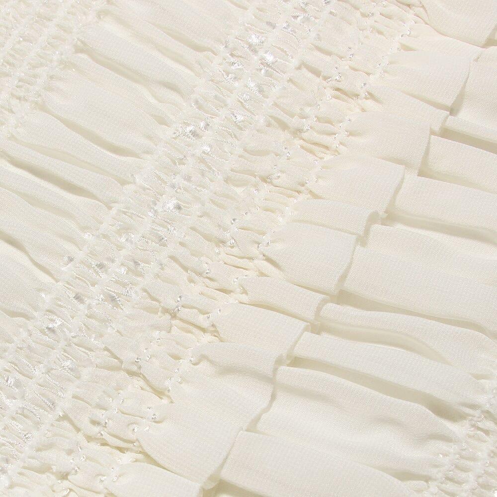 IVORY SEQUIN PLEAT MAXI DRESS