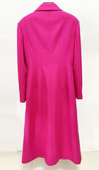 DOUBLE WOOL BLEND LONG COAT IN PINK