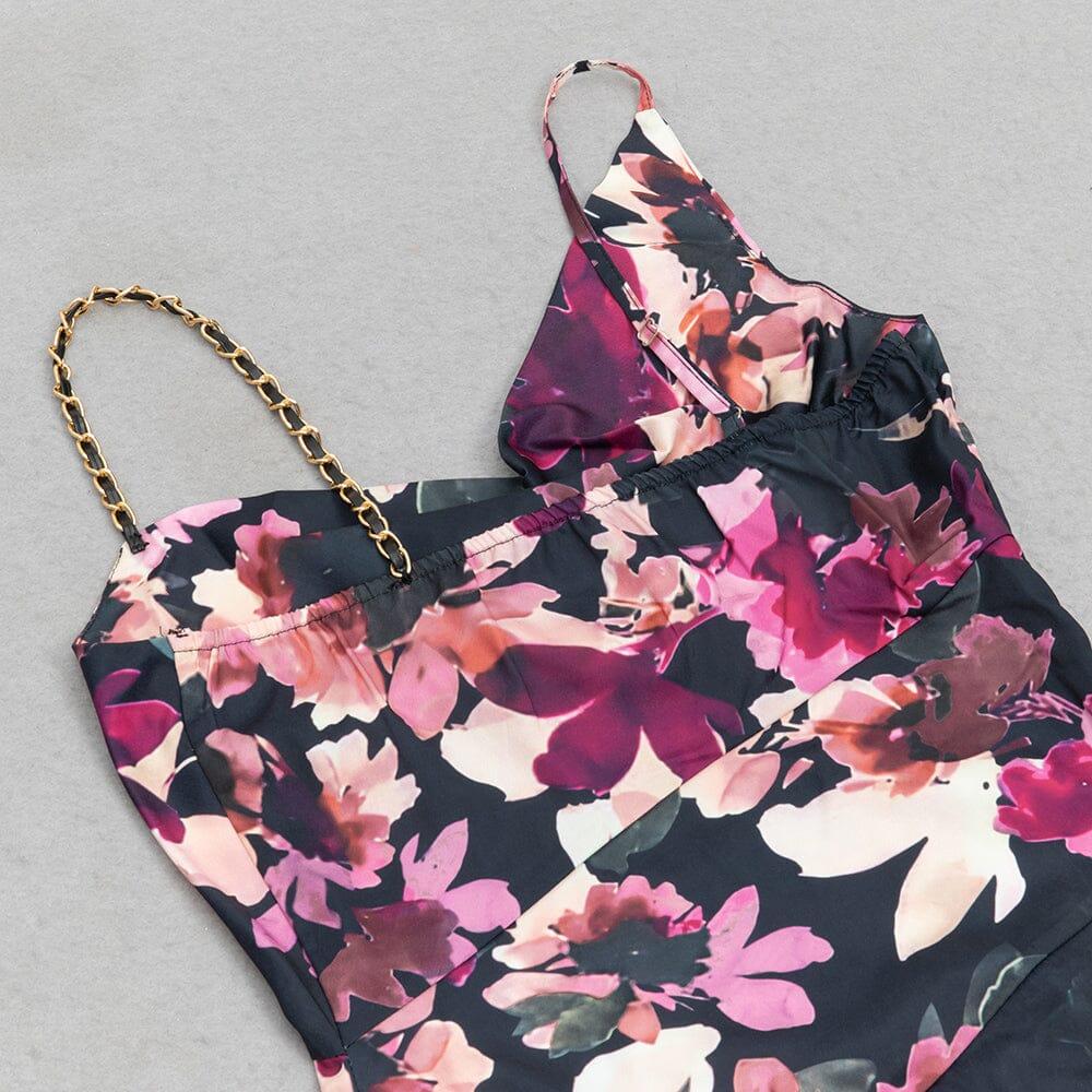 FLORAL PRINT SPLIT THIGH CAMI DRESS