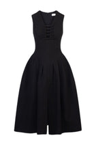 HOLLOW HIGH WAIST A-LINE DRESS