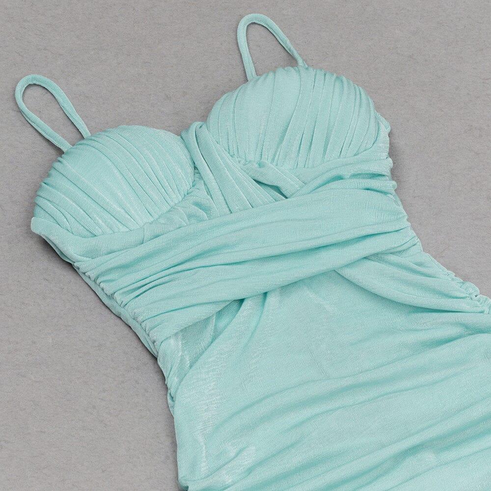 STRAPY WAIST-TIGHTENING CORSET DRESS IN MINT GREEN