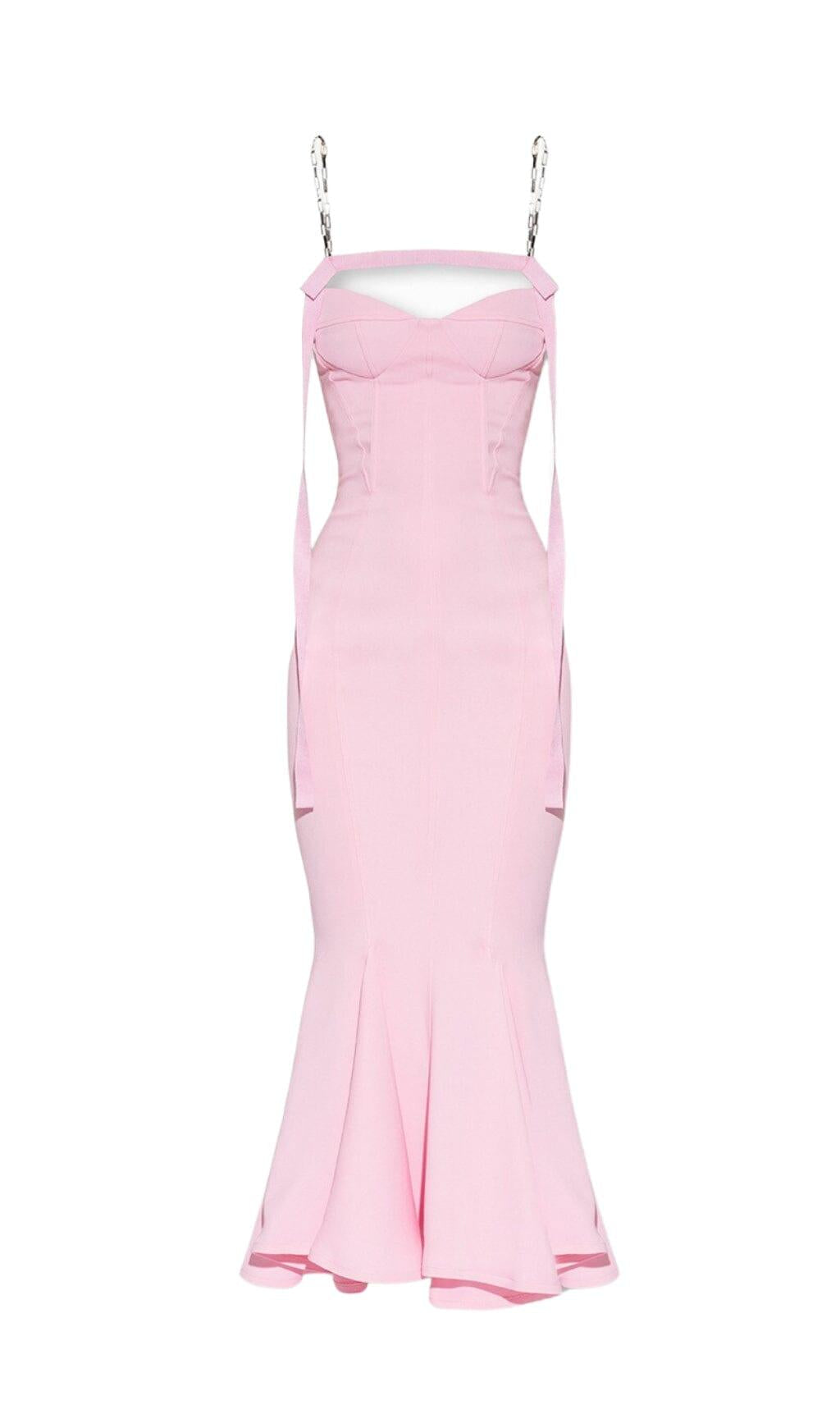 STRAPY SLIM MAXI DRESS IN PINK