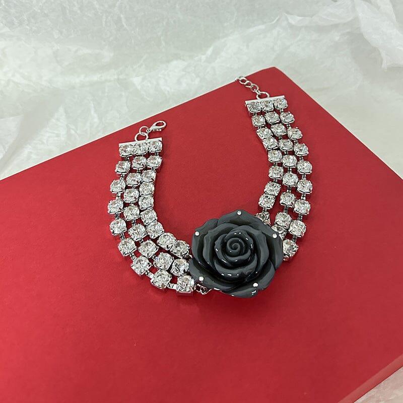 CRYSTAL ROSE NECKLACE IN RED