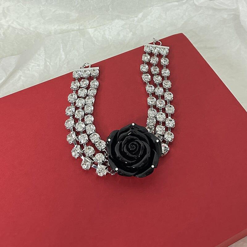 CRYSTAL ROSE NECKLACE IN RED