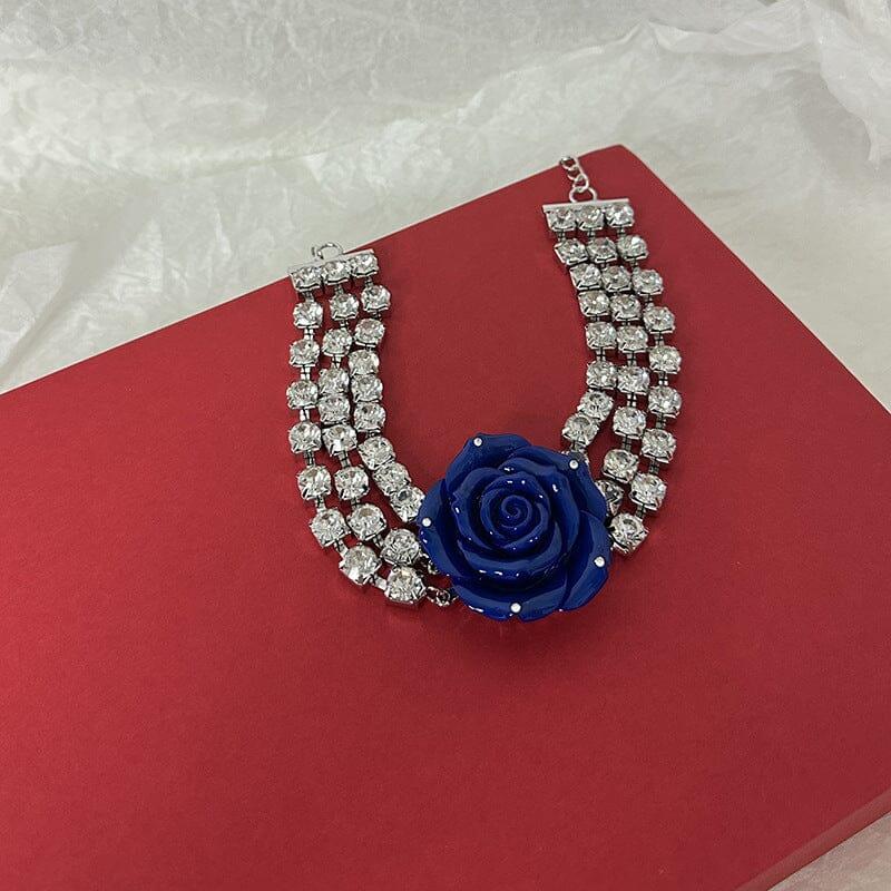 CRYSTAL ROSE NECKLACE IN RED