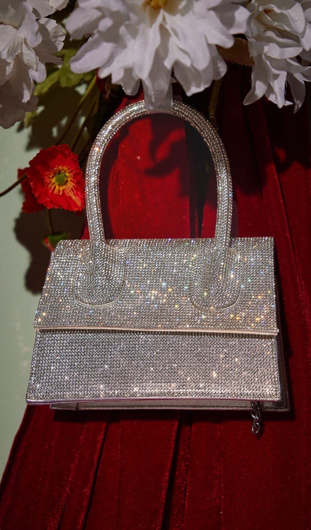 CRYSTAL CLUTCH IN SILVER