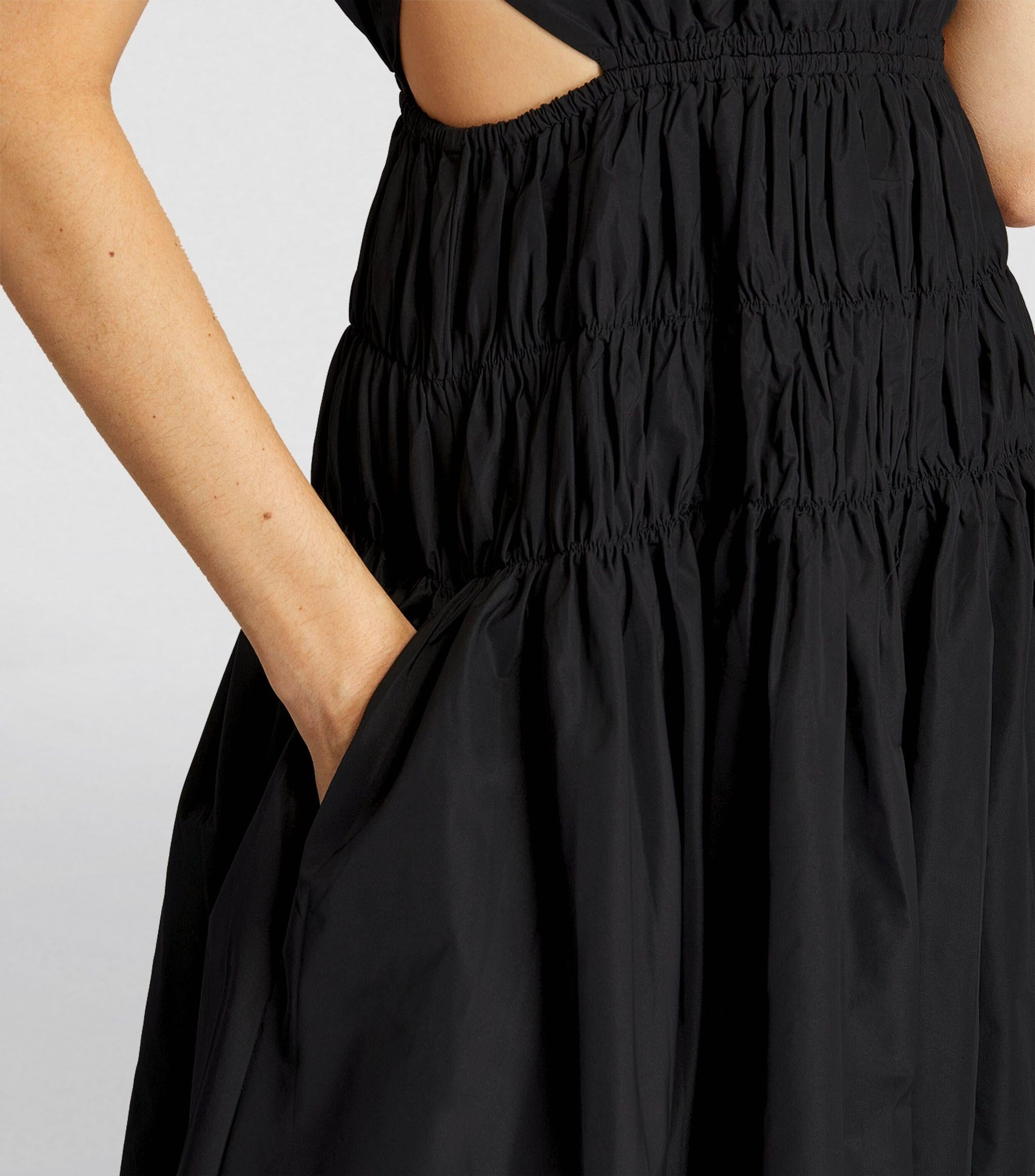 TAFFETA CUTOUT MIDI DRESS