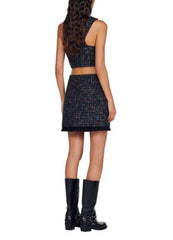 RUFFLED TWEED SKIRT