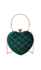 HEART SHAPED VELVET CLUTCH