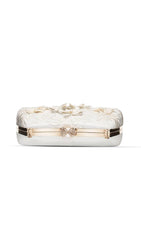 FLORAL LACE PEARL CLUTCH