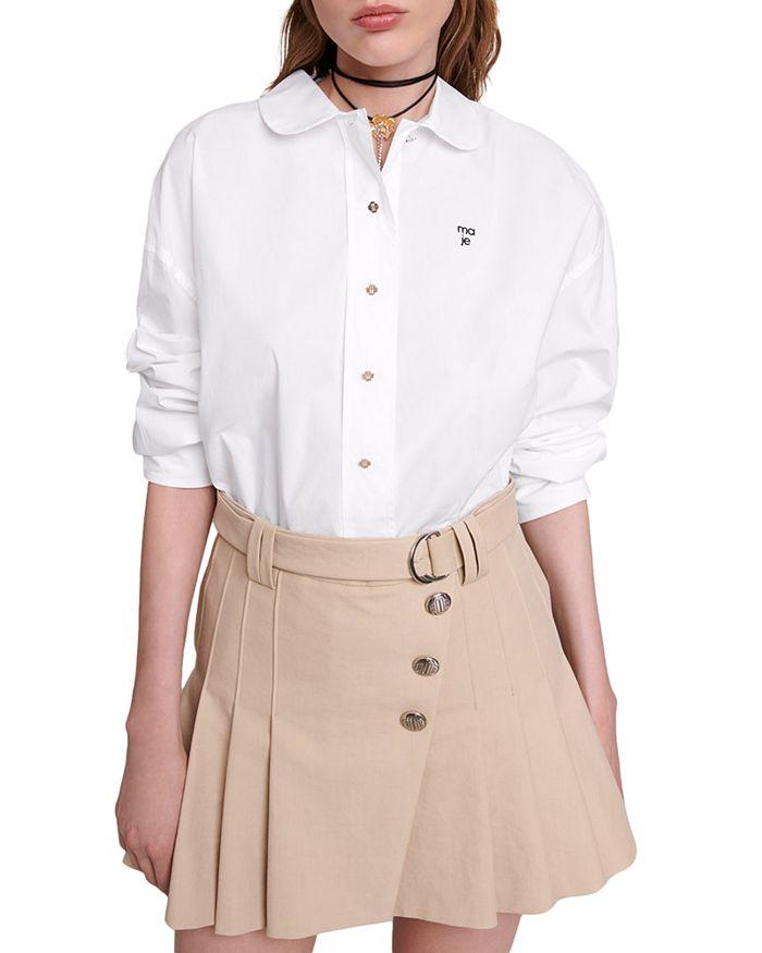 BEIGE PLEATED MINI SKIRT