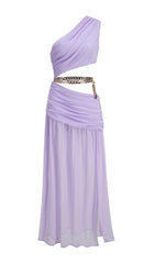 SPLIT MAXI DRESS IN LAVENDER