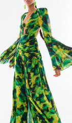 PRINTED CHIFFON MAXI DRESS