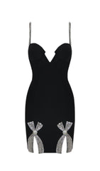 BOW-DETAIL SLEEVELESS MINI DRESS