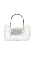 KERIN FEATHER POUCH - WHITE