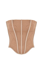 BEIGE MESH STRAPLESS CORSET