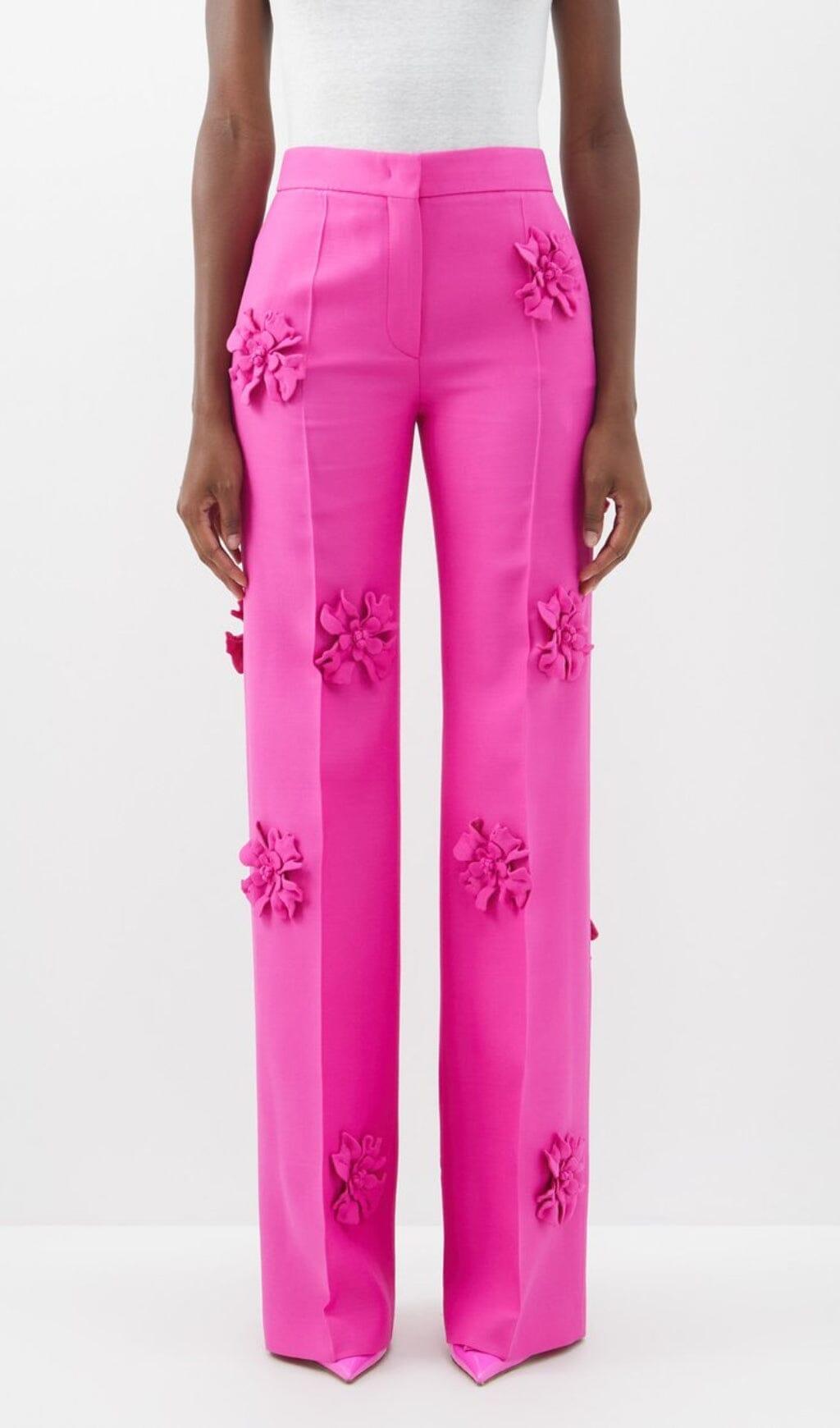 STEREO FLOWER MID-RISE JEANS IN PINK