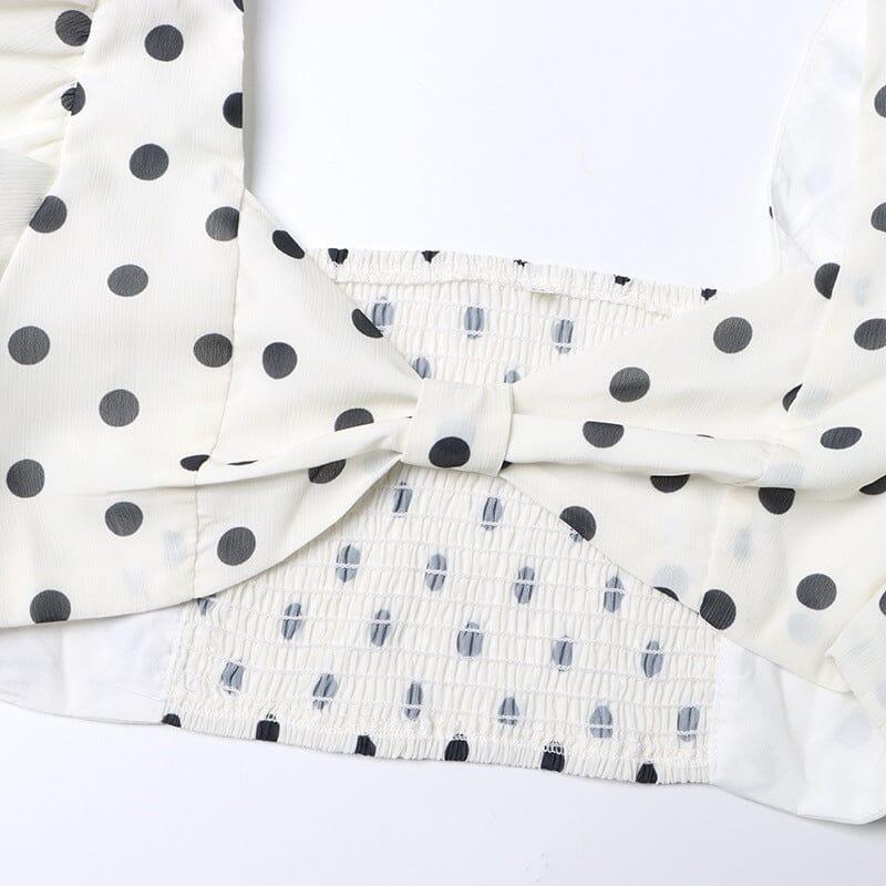 POLKA DOT SKIRT SET IN WHITE