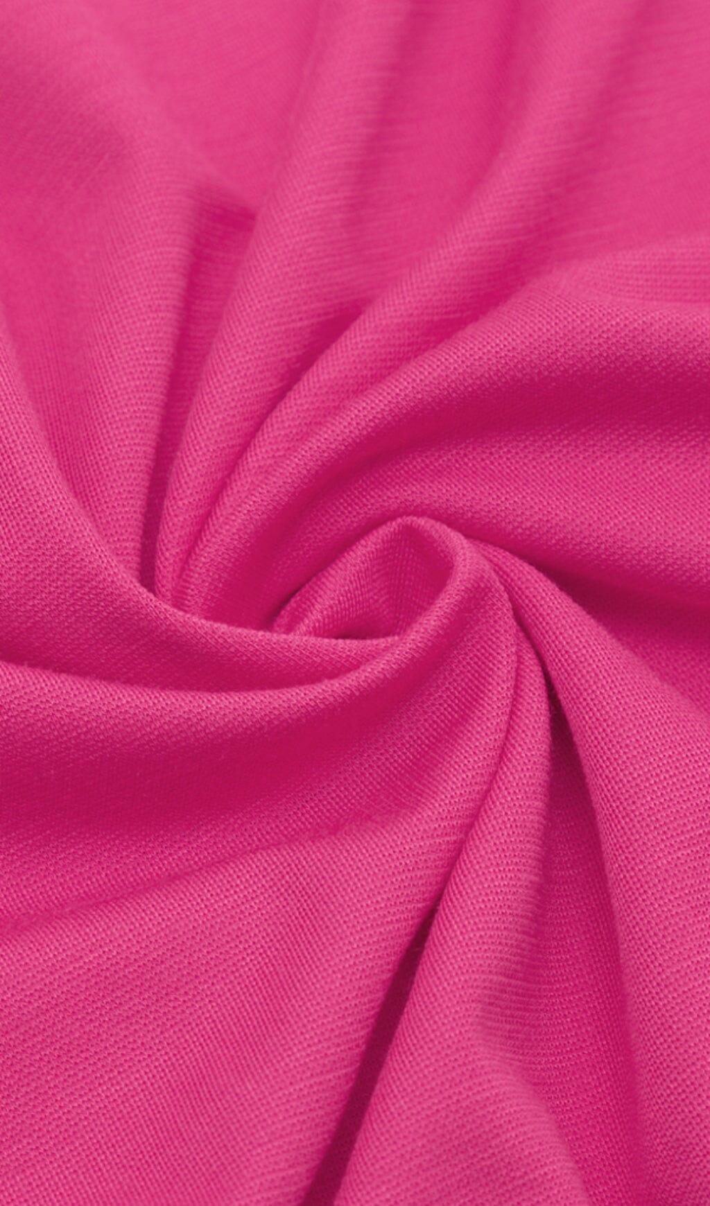 PLEATED OFF SHOULDER HIGH SPLIT DRESS IN BRIGHT PINK