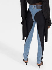 TWIST-PANELLED HIGH-WAIST JEANS