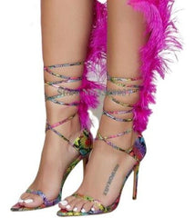 Carnival Feathers High Heel Sandals