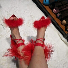 YSL Inspired "Lalitha" Feather Sandals