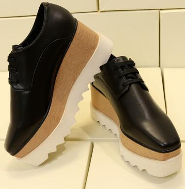 Stella McCartney Inspired Square-toe Wedge Sneakers