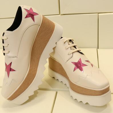 Stella McCartney Inspired Square-toe Wedge Sneakers