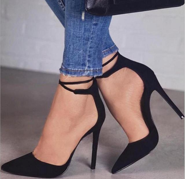 Thin High Heels Lace Up  Pumps