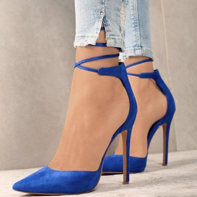 Thin High Heels Lace Up  Pumps