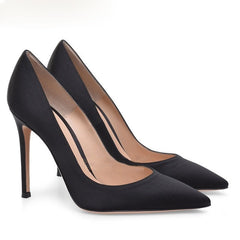 Glossy Silk Satin High Heel Pumps