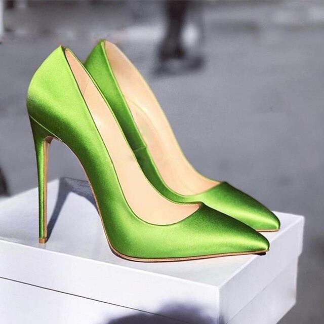 Glossy Silk Satin High Heel Pumps