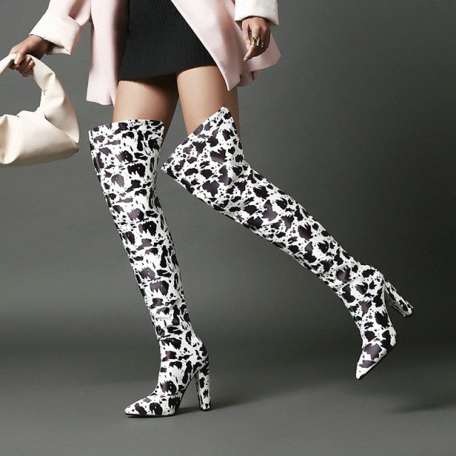 Animal Print Over the Knee Boots