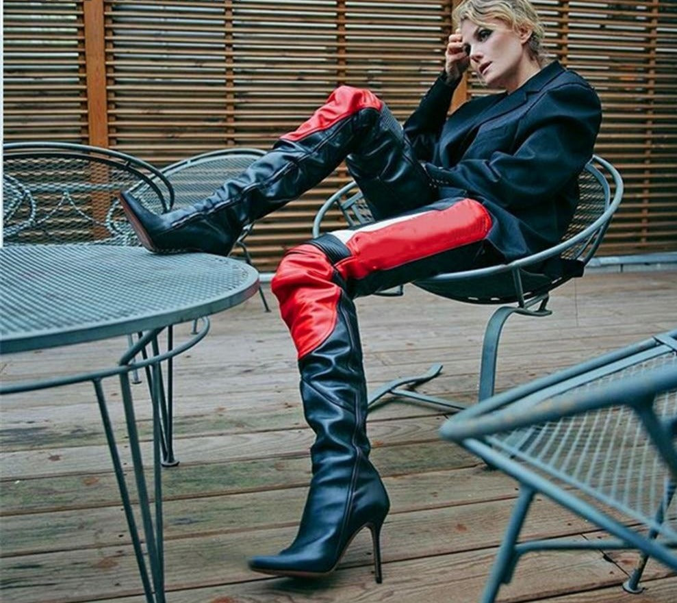 Vetements Inspired PU Thigh High Boots