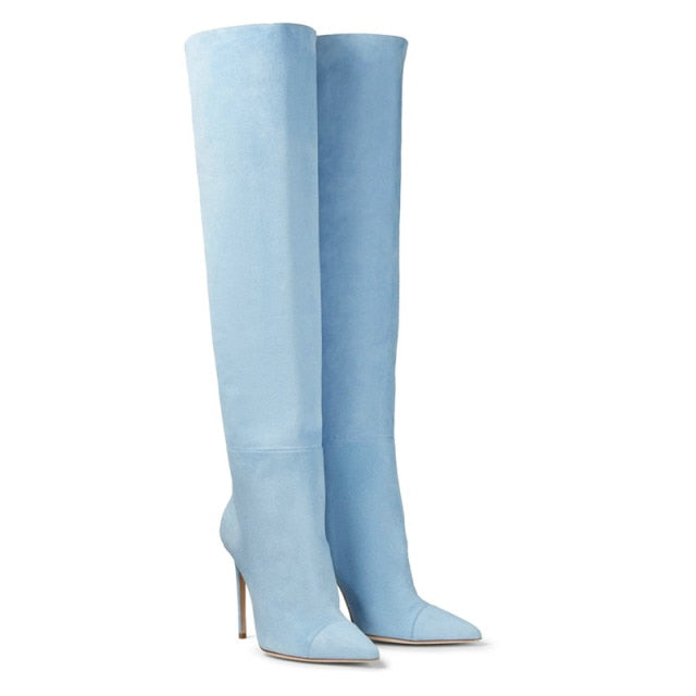 Pastel Color Microsuede Boots